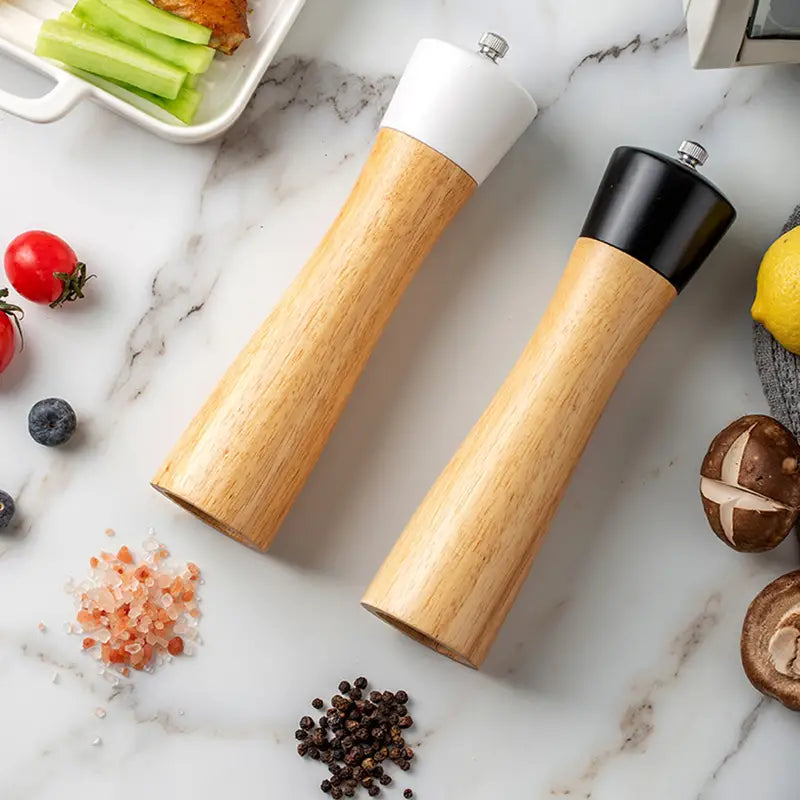 Elegant Wooden Salt and Pepper Grinder Set