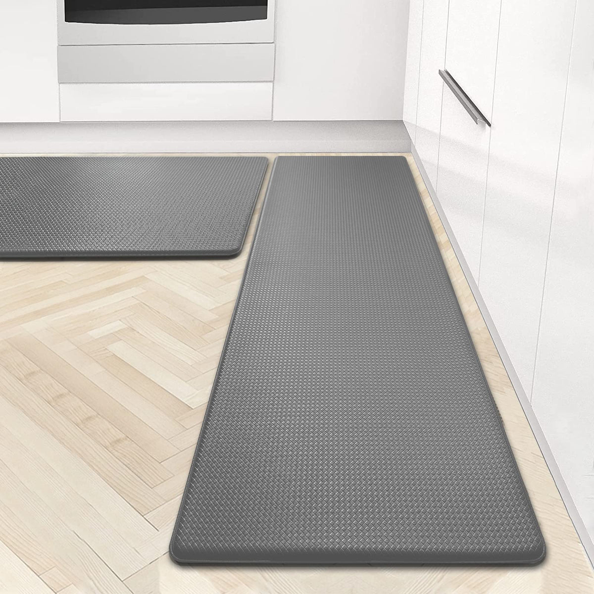 Cushioned Anti Fatigue Floor Mat Non-Slip Kitchen Rugs Set of 2 0.47 Inch Kitchen Mats