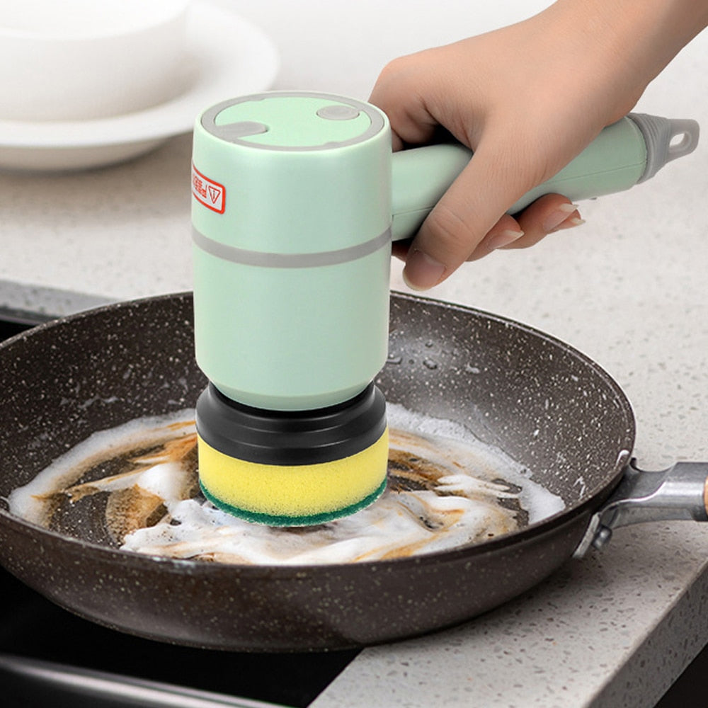 Electric Cleaning Brush with 3 Brush Heads