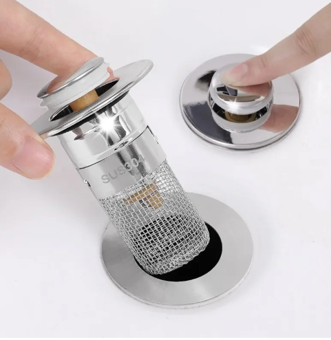 Universal Washbasin Drain Plug Spring Core Filter