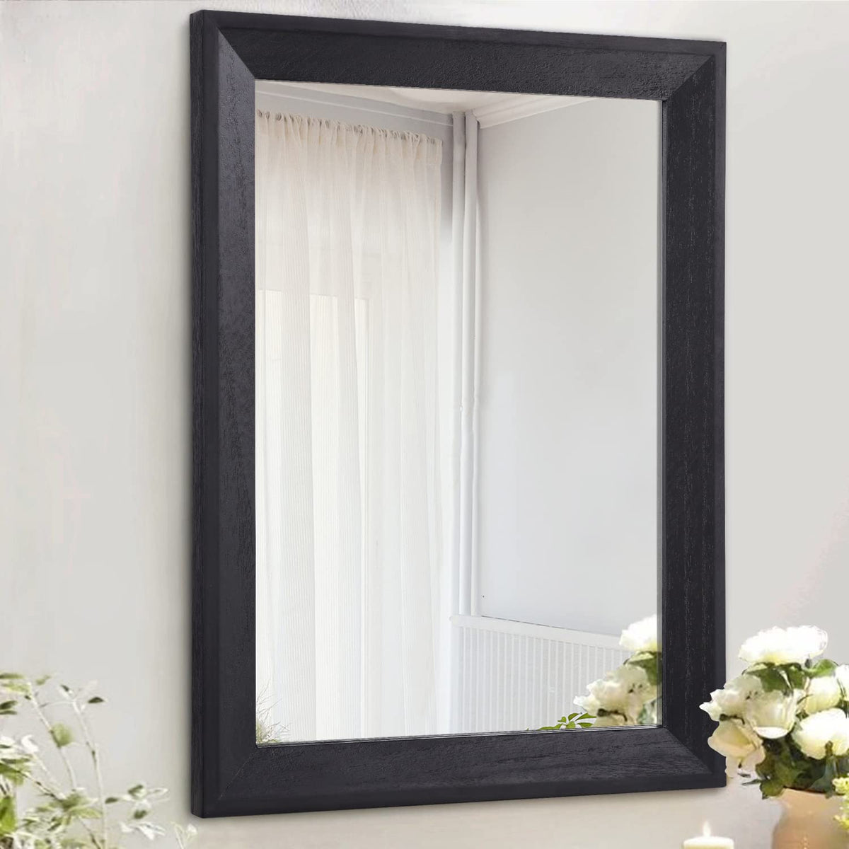 Rectangle Large Mirrors for Wall Black 28"x20"