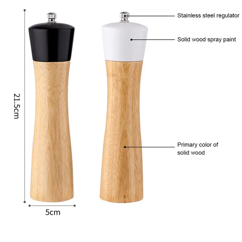 Elegant Wooden Salt and Pepper Grinder Set
